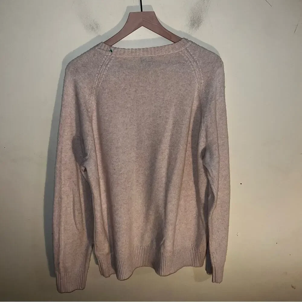 J. CREW crewneck wool blend pink sweater L